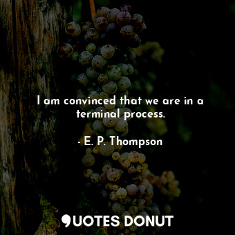  I am convinced that we are in a terminal process.... - E. P. Thompson - Quotes Donut