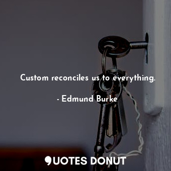  Custom reconciles us to everything.... - Edmund Burke - Quotes Donut