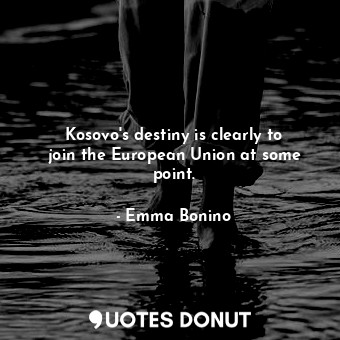 Kosovo&#39;s destiny is clearly to join the European Union at some point.