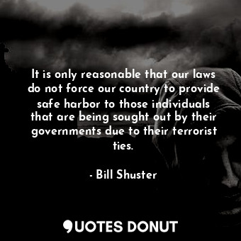  It is only reasonable that our laws do not force our country to provide safe har... - Bill Shuster - Quotes Donut