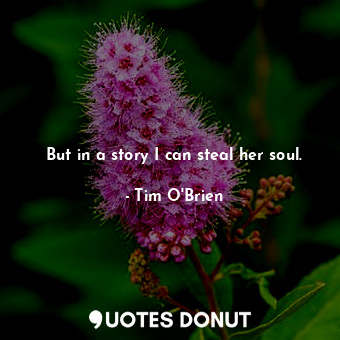  But in a story I can steal her soul.... - Tim O&#039;Brien - Quotes Donut