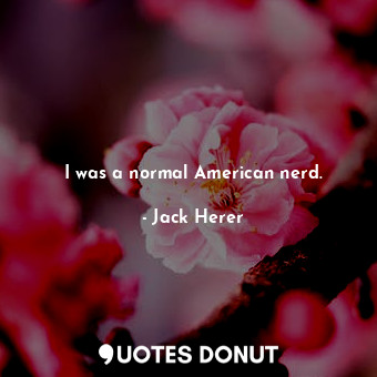 I was a normal American nerd.
