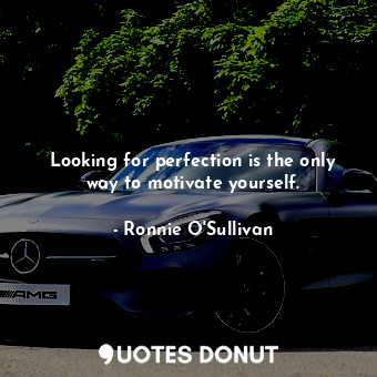  Looking for perfection is the only way to motivate yourself.... - Ronnie O&#39;Sullivan - Quotes Donut