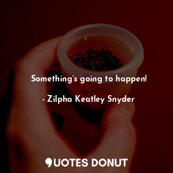  Something’s going to happen!... - Zilpha Keatley Snyder - Quotes Donut