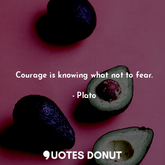 Courage is knowing what not to fear.