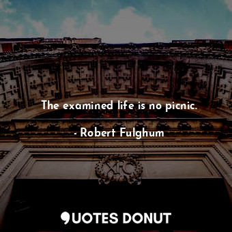 The examined life is no picnic.