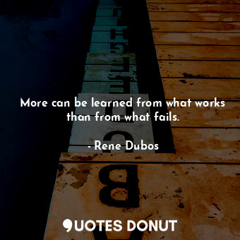 More can be learned from what works than from what fails.