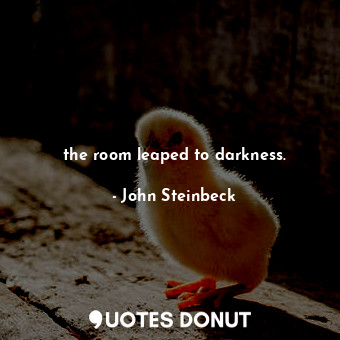  the room leaped to darkness.... - John Steinbeck - Quotes Donut