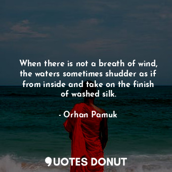 When there is not a breath of wind, the waters sometimes shudder as if from inside and take on the finish of washed silk.