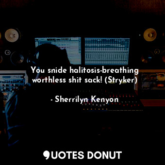  You snide halitosis-breathing worthless shit sack! (Stryker)... - Sherrilyn Kenyon - Quotes Donut