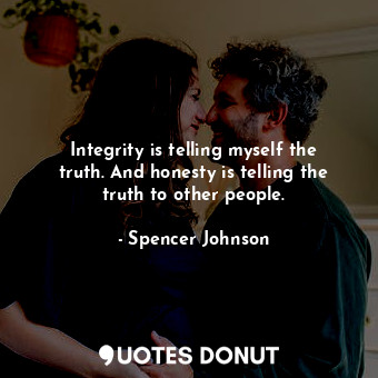 Integrity is telling myself the truth. And honesty is telling the truth to other people.