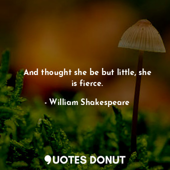  And thought she be but little, she is fierce.... - William Shakespeare - Quotes Donut