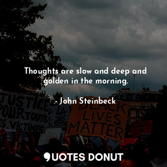 Thoughts are slow and deep and golden in the morning.