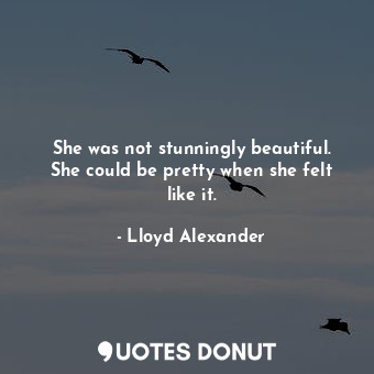 She was not stunningly beautiful. She could be pretty when she felt like it.