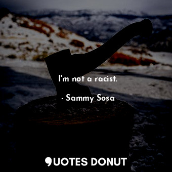  I&#39;m not a racist.... - Sammy Sosa - Quotes Donut