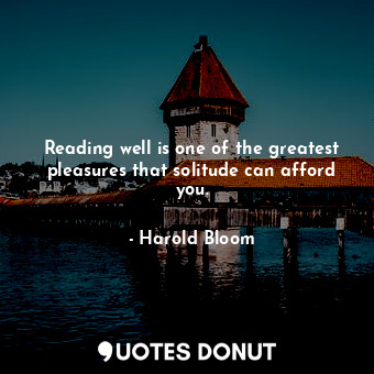 Reading well is one of the greatest pleasures that solitude can afford you.