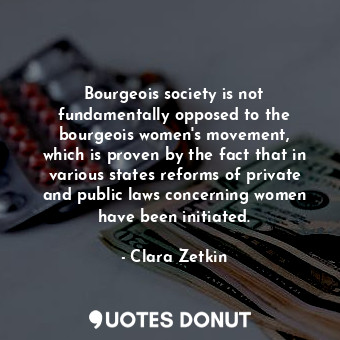 Bourgeois society is not fundamentally opposed to the bourgeois women&#39;s movement, which is proven by the fact that in various states reforms of private and public laws concerning women have been initiated.