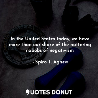  In the United States today, we have more than our share of the nattering nabobs ... - Spiro T. Agnew - Quotes Donut