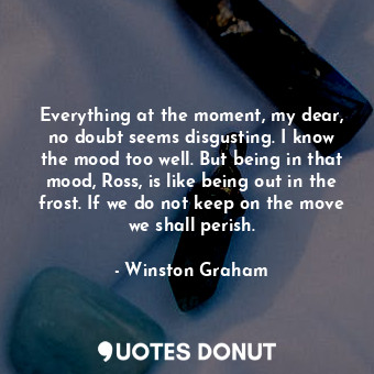  Everything at the moment, my dear, no doubt seems disgusting. I know the mood to... - Winston Graham - Quotes Donut