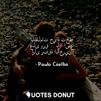  الكلمات حياة تخط على ورق .. لذا اسع إلى رفقة الآخرين... - Paulo Coelho - Quotes Donut