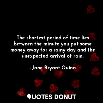  The shortest period of time lies between the minute you put some money away for ... - Jane Bryant Quinn - Quotes Donut