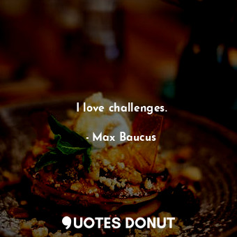  I love challenges.... - Max Baucus - Quotes Donut