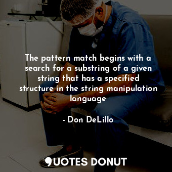  The pattern match begins with a search for a substring of a given string that ha... - Don DeLillo - Quotes Donut