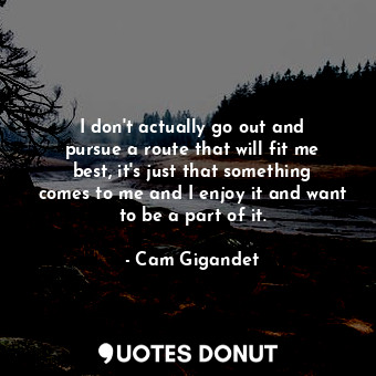  I don&#39;t actually go out and pursue a route that will fit me best, it&#39;s j... - Cam Gigandet - Quotes Donut