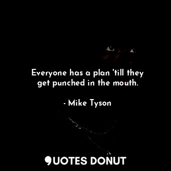 Everyone has a plan &#39;till they get punched in the mouth.