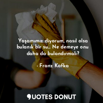  Yaşamımız diyorum, nasıl olsa bulanık bir su... Ne demeye onu daha da bulandırma... - Franz Kafka - Quotes Donut