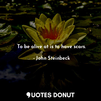 To be alive at is to have scars.