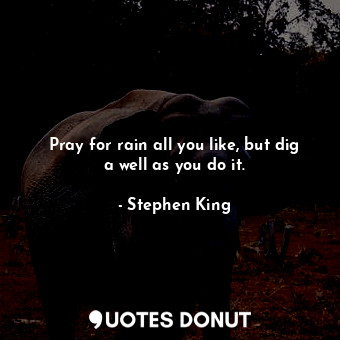 Pray for rain all you like, but dig a well as you do it.