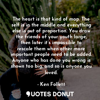  The heart is that kind of map. The self is in the middle and everything else is ... - Ken Follett - Quotes Donut