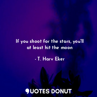 If you shoot for the stars, you'll at least hit the moon