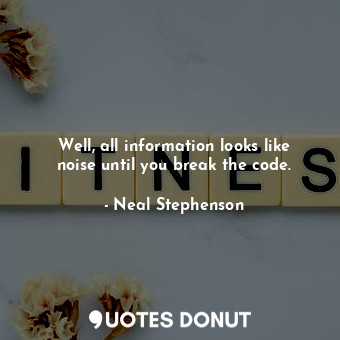 Well, all information looks like noise until you break the code.