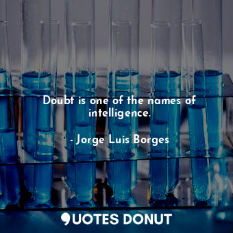 Doubt is one of the names of intelligence.