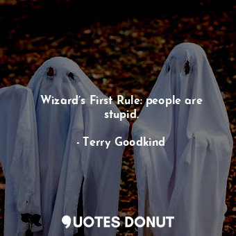 Wizard’s First Rule: people are stupid.