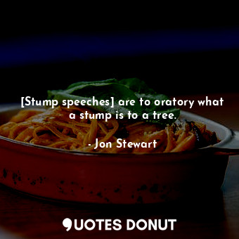 [Stump speeches] are to oratory what a stump is to a tree.