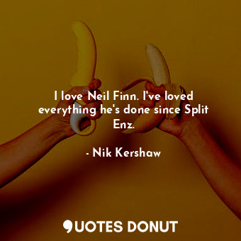I love Neil Finn. I&#39;ve loved everything he&#39;s done since Split Enz.