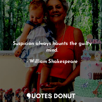  Suspicion always haunts the guilty mind.... - William Shakespeare - Quotes Donut