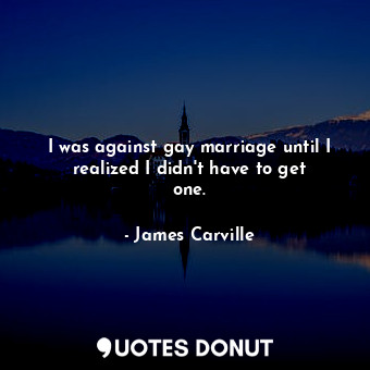 I was against gay marriage until I realized I didn&#39;t have to get one.
