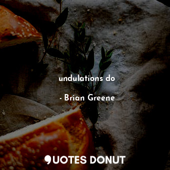  undulations do... - Brian Greene - Quotes Donut