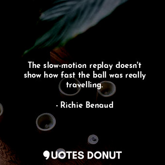  The slow-motion replay doesn&#39;t show how fast the ball was really travelling.... - Richie Benaud - Quotes Donut