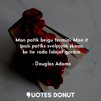  Man patīk beigu termiņi. Man it īpaši patīks svelpjošā skaņa, ko tie rada lidojo... - Douglas Adams - Quotes Donut