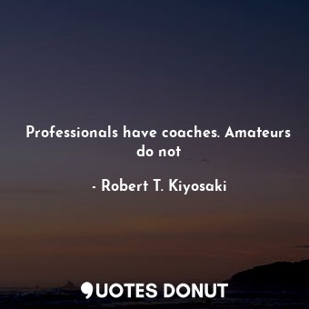 Professionals have coaches. Amateurs do not