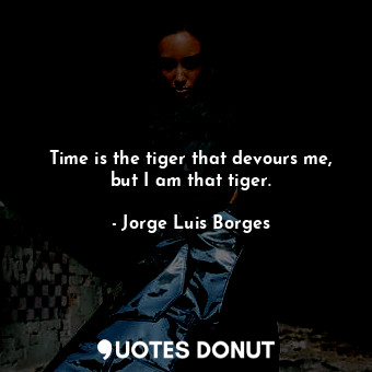 Time is the tiger that devours me, but I am that tiger.