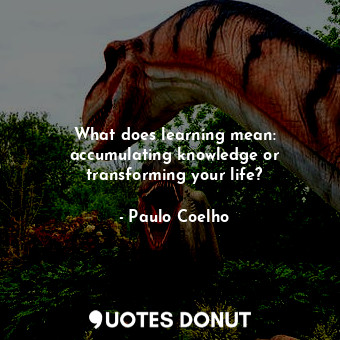 What does learning mean: accumulating knowledge or transforming your life?