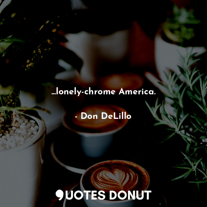  ...lonely-chrome America.... - Don DeLillo - Quotes Donut