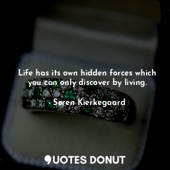  Life has its own hidden forces which you can only discover by living.... - Søren Kierkegaard - Quotes Donut