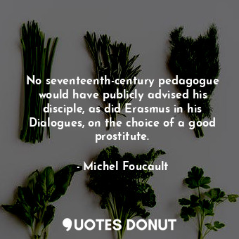  No seventeenth-century pedagogue would have publicly advised his disciple, as di... - Michel Foucault - Quotes Donut